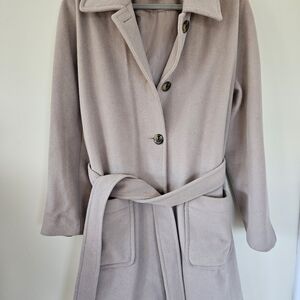 Gal Meets Glam Hadley Pinkish Tan Woolblend Trench Coat